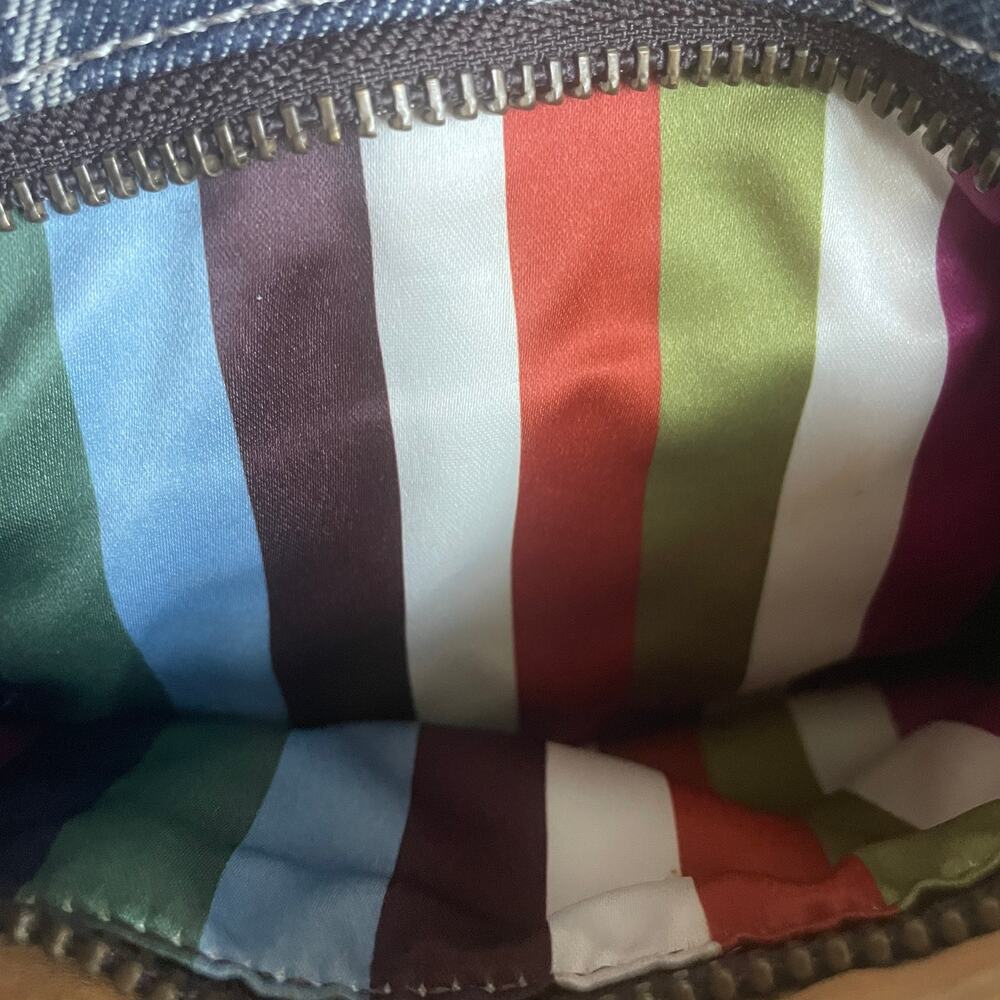 Rare Legacy Denim Lilly Satchel Turnlock Bag | Rainbow Legacy Lining, Vintage - Picture 10 of 13